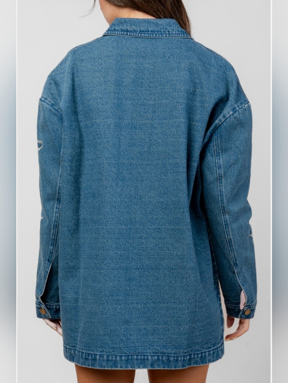 Beivy Oversized Western Denim Shacket - Picture 2 of 6